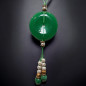 Collier Jade donut & pierres rondes & Perles Eau Douce plaqué or