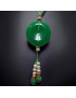 Collier Jade donut & pierres rondes & Perles Eau Douce plaqué or