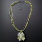Collier Perles de verre et de Nacre Swarovski & pierres de Jade & Aigue marine avec Camé
