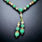 Collier Jade & Perles d'eau douce plaqué or sur cordon