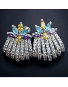 Boucles Améthyste Topaze bleue & Zirconium