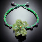 Bracelet Péridot fleur & Améthyste sur cordon réglable