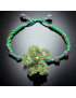 Bracelet Péridot fleur & Améthyste sur cordon réglable