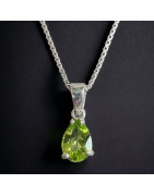 Pendentif Péridot Argent 925 avec chaîne
