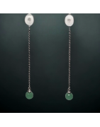 Boucles Aventurine facettée boules