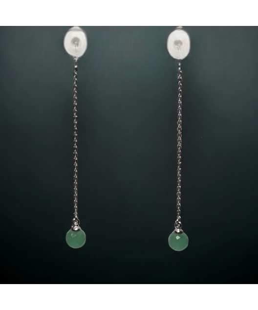 Boucles Aventurine facettée boules