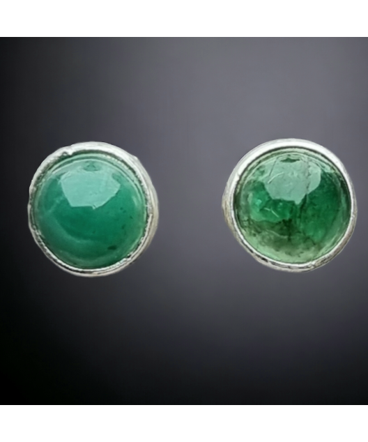 Boucles Emeraude Argent 925