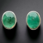 Boucles Emeraude ovales Argent 925