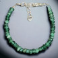 Bracelet Emeraude baroque enfant fermoir Argent 925