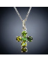 Pendentif Tourmaline verte Croix avec chaîne Argent 925