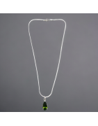 Pendentif Tourmaline verte avec chaîne Argent 925