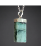 Pendentif Emeraude Argent 925 avec chaîne