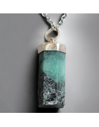Pendentif Emeraude Argent 925 avec chaîne
