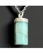 Pendentif Emeraude Argent 925 avec chaîne