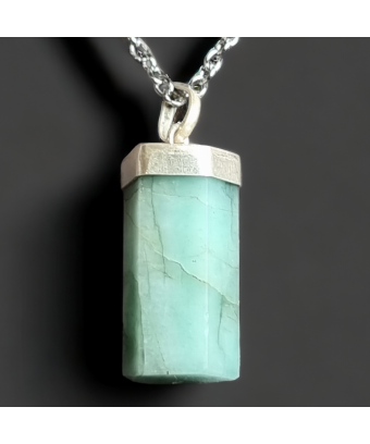 Pendentif Emeraude Argent 925 avec chaîne