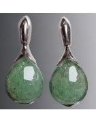 Boucles Aventurine verte Argent 925