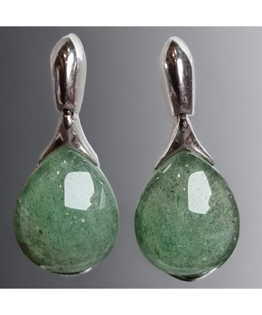 Boucles Aventurine verte Argent 925