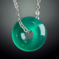 Pendentif Agate verte donut avec chaîne