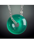 Pendentif Agate verte donut avec chaîne