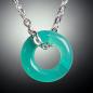 Pendentif Agate verte donut avec chaîne