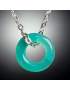 Pendentif Agate verte donut avec chaîne