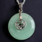 Pendentif Aventurine verte donut Etoile de David avec chaîne