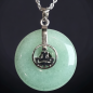 Pendentif Aventurine verte donut Bouddha avec chaîne