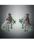Boucles Agate verte & Zirconium Colombes