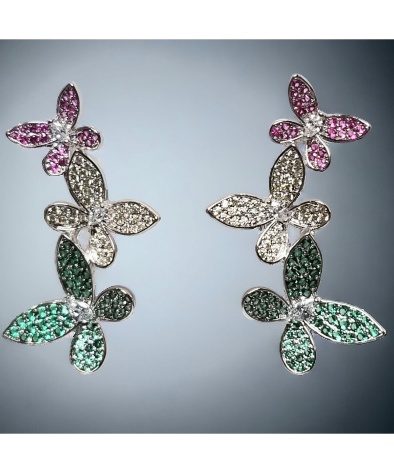 Boucles Zirconium Papillons
