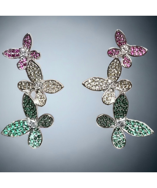 Boucles Zirconium Papillons