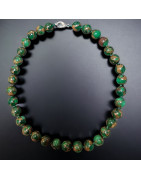 Collier Jaspe Impérial Pierres rondes 12mm