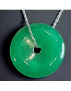 Pendentif Jade donut avec chaîne
