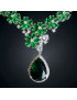 Collier Emeraude de synthèse & Zirconium
