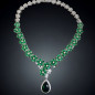 Collier Emeraude de synthèse & Zirconium