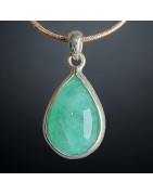 Pendentif Emeraude avec chaîne Argent 925