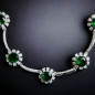 Collier Emeraude de synthèse & Zirconium fleurs