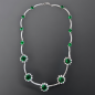 Collier Emeraude de synthèse & Zirconium fleurs