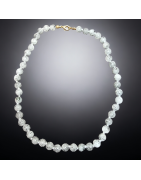 Collier Quartz Tourmaline Pierre rondes 8mm