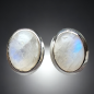 Boucles Pierre de lune serties Argent 925 (s)