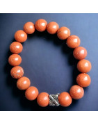 Bracelet Jaspe rouge Pierres rondes 10mm avec insert