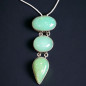 Pendentif Chrysoprase serti Argent 925 sur cordon réglable