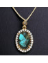 Pendentif Labradorite & Zirconium Argent 925 sur cordon réglable