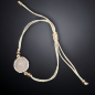 Bracelet Quartz rose & Zirconium Argent 925 sur cordon réglable