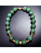 Collier Malachite Pierres rondes 18mm