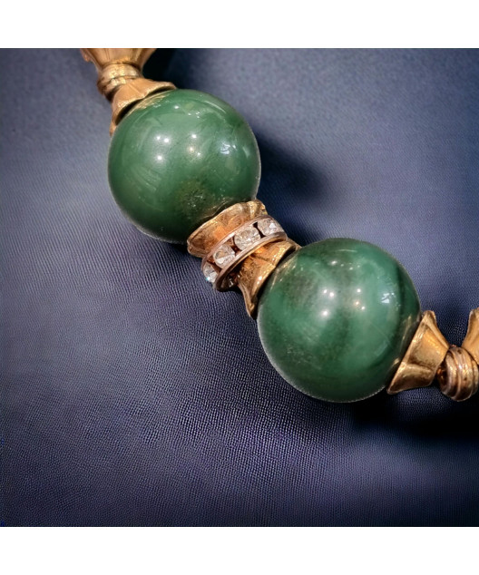 Collier Malachite Pierres rondes 18mm