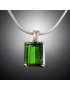 Pendentif Tourmaline verte A+ avec chaîne Argent 925