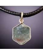 Pendentif Tourmaline Paraiba Argent 925 sur cordon simili cuir