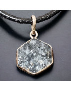 Pendentif Tourmaline Paraiba Argent 925 sur cordon simili cuir