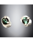 Boucles Tourmaline verte Argent 925