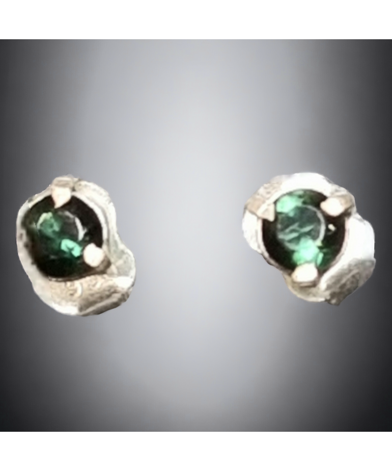 Boucles Tourmaline verte Argent 925